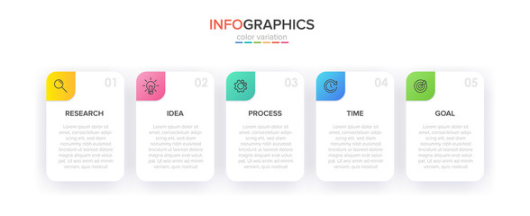 Infographic design with icons and 5 options or steps. Thin line vector. Infographics business concept. Can be used for info graphics, flow charts, presentations, web sites, banners, printed materials.