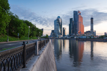city of Moscow view of the Moscow City business center and the Moscow river