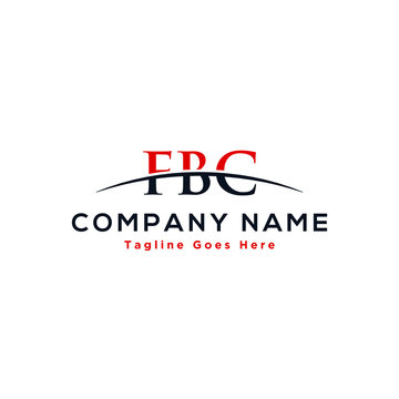 Initial letter FBC, overlapping movement swoosh horizon logo design inspiration in red and dark blue color vector