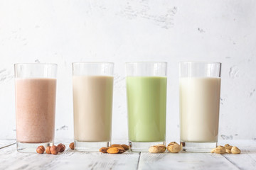 Assortment of different kinds of milk