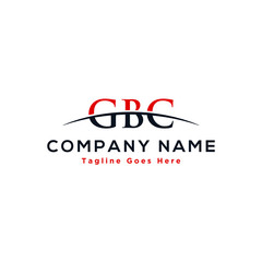 Initial letter GBC, overlapping movement swoosh horizon logo design inspiration in red and dark blue color vector