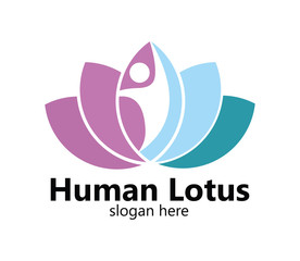  Lotus people logo  vector design template