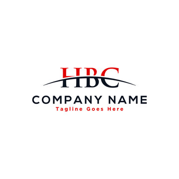 Initial letter HBC, overlapping movement swoosh horizon logo design inspiration in red and dark blue color vector