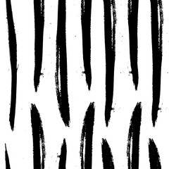 Vector Abstract black brush curl. Black and white engraved ink art. Seamless background pattern.