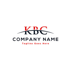 Initial letter KBC, overlapping movement swoosh horizon logo design inspiration in red and dark blue color vector