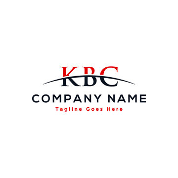 Initial letter KBC, overlapping movement swoosh horizon logo design inspiration in red and dark blue color vector