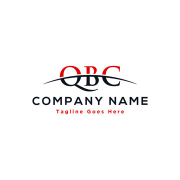 Initial letter QBC, overlapping movement swoosh horizon logo design inspiration in red and dark blue color vector