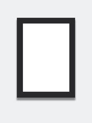 black photo frame isolated on white background