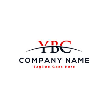 Initial letter YBC, overlapping movement swoosh horizon logo design inspiration in red and dark blue color vector