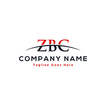 Initial letter ZBC, overlapping movement swoosh horizon logo design inspiration in red and dark blue color vector