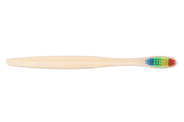 Bamboo toothbrush isolated on white background