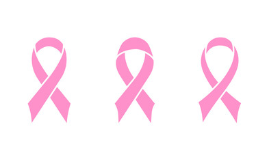 Pink ribon. Vector icon. Eps 10
