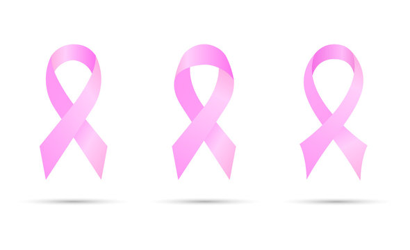 Pink ribbon. Symbol Breast cancer awareness.