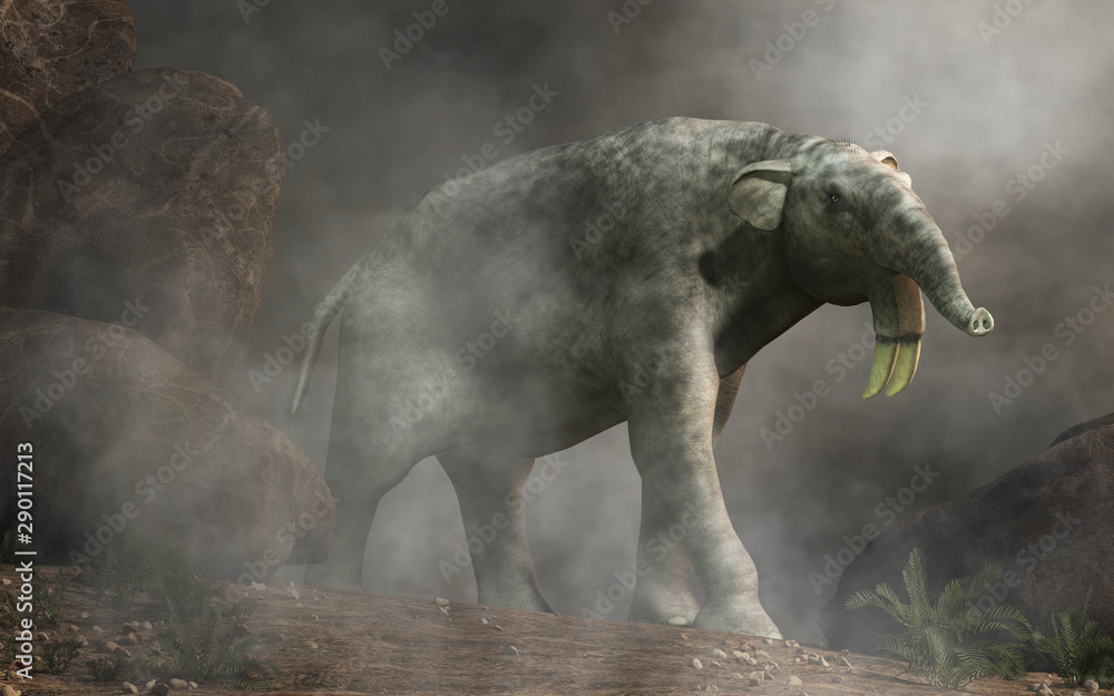 Poster the hoe tusker, or deinotherium (