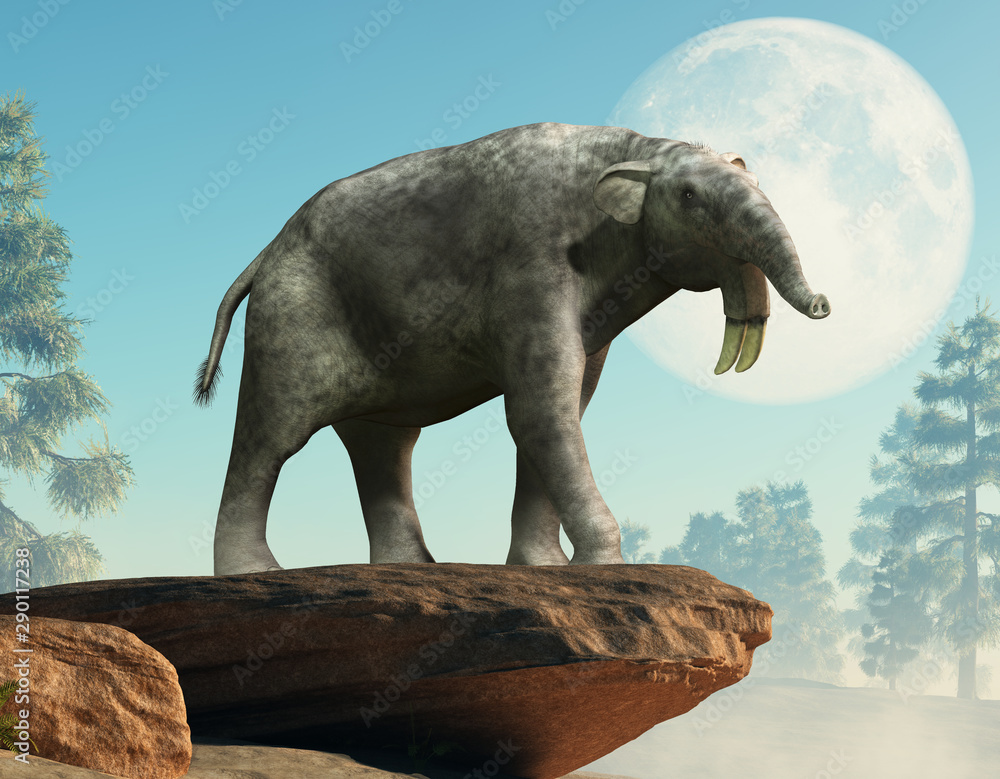 Poster the hoe tusker, or deinotherium (