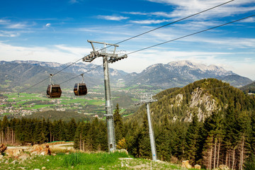 Cable car to the Bavarian Alps near lake K&ouml;nigssee, Germany, Sch&ouml;nau K&ouml;nigssee (Jennerbahn)