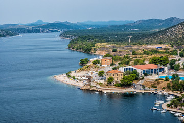 Fototapeta na wymiar View from St. Michael's Fortress, Sibenik, Croatia