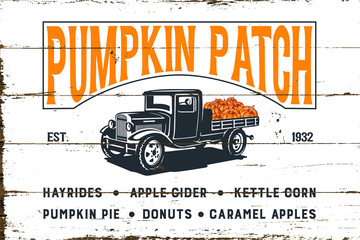 Pumpkin Patch with Old Truck and Shiplap Design