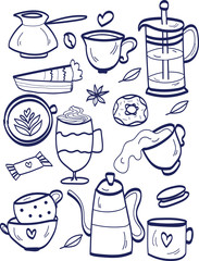 set coffee house elements design