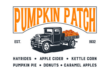 Pumpkin Patch with Old Truck