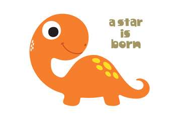 Vector doodle of cute dinosaur