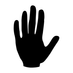 Palm silhouette. Black hands icon on a white background. Vector illustration