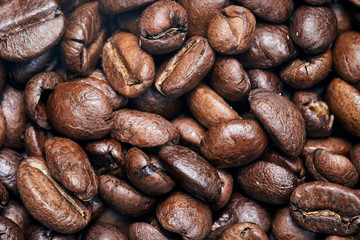 Roasted coffee beans background