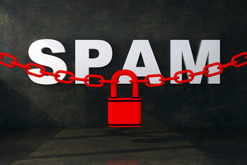 spam word lock concept - obrazy, fototapety, plakaty