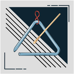 triangle, percussion musical instrument, braid, nail stick, metal