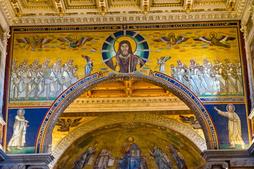 Ancient Jesus Mosaic Papal Basilica Paul Beyond Walls Rome Italy