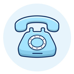 Retro phone vector icon.Vintage telephone line illustration.