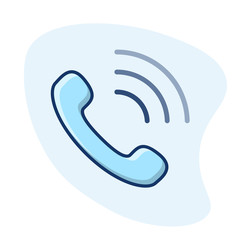 Call vector icon. Telephone handset line illustration.