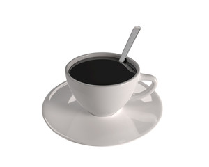 Set of ceramic dishes for coffee Isolated on a white background. 3D illustration.