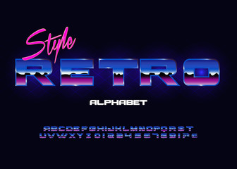 80's retro alphabet font.
