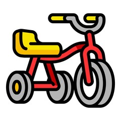 Kid tricycle icon. Outline kid tricycle vector icon for web design isolated on white background