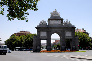 The Toledo door, one of the ancient entrance to the city of Madrid, Spain 
