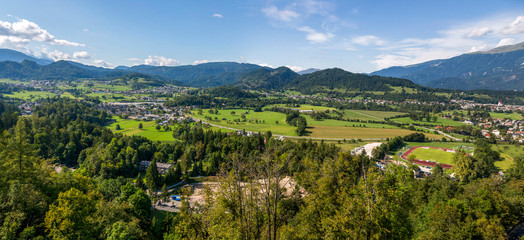 Panorama of the surroundings of the city of Bled in Slovenia