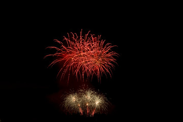 Red and yellow fireworks.
