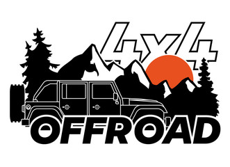 Jeep 4x4 Offroad Logo Silhouette © Guido