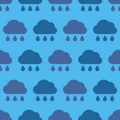 Seamless pattern of rainy clouds