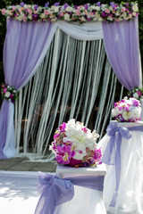 Elements of the wedding ceremony. Wedding decoration. Wedding arch
