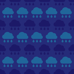 Seamless pattern of rainy clouds