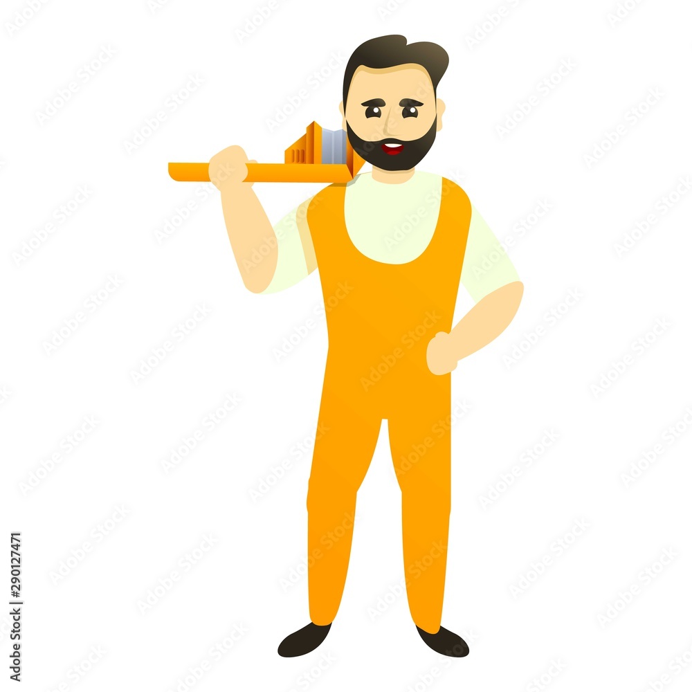 Poster service plumber icon. cartoon of service plumber vector icon for web design isolated on white backgr