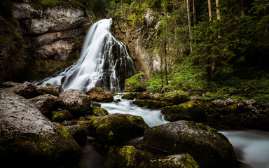 Longtimeexposure of a impressive mystic waterfall in austria