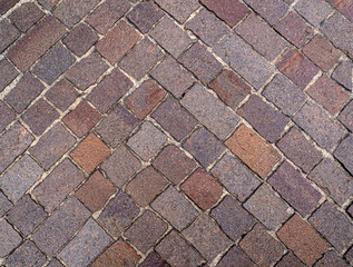 Pavement paved with red bric
