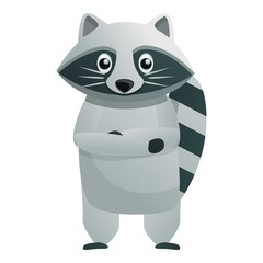 Waiting raccoon icon. Cartoon of waiting raccoon vector icon for web design isolated on white background