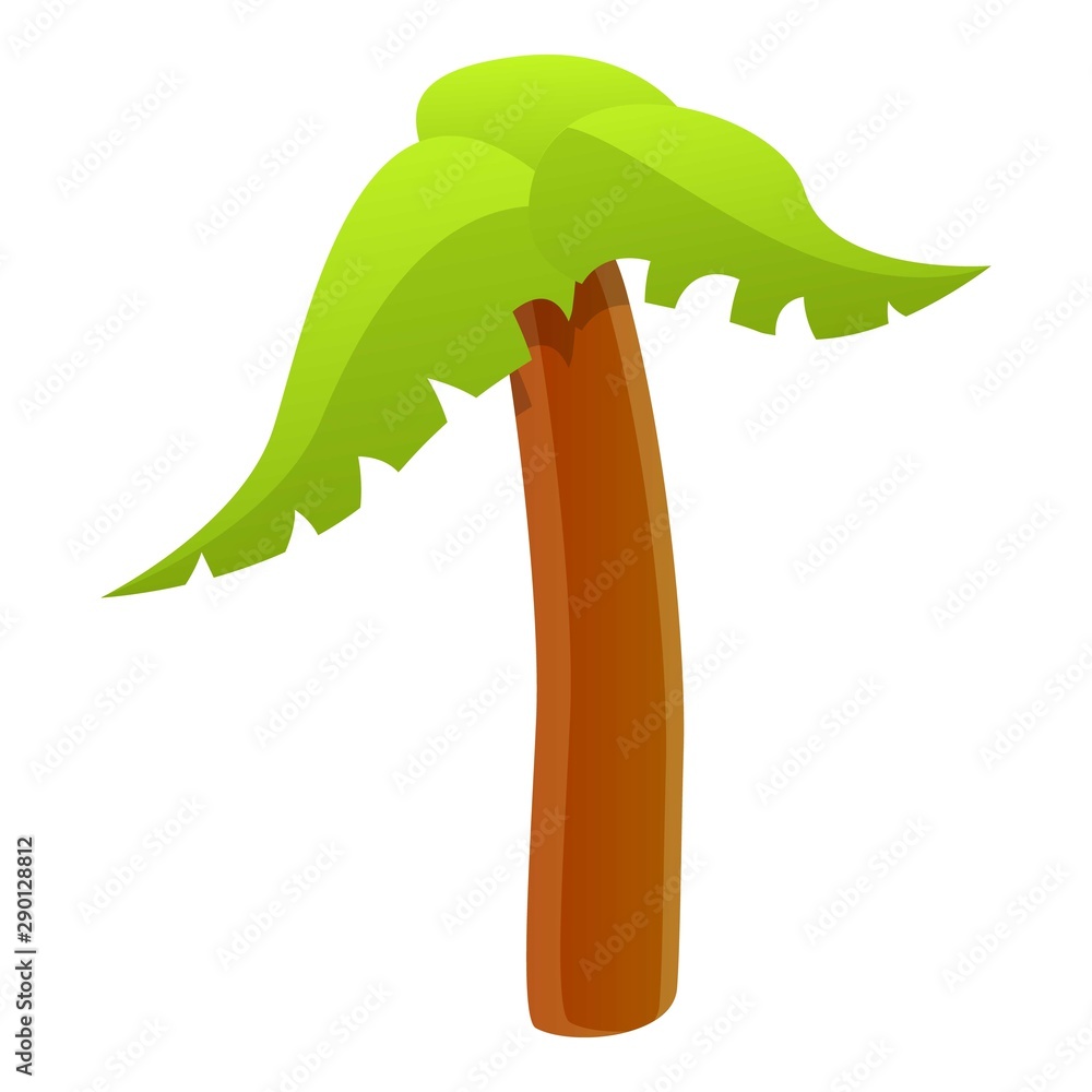 Poster palm tree icon. cartoon of palm tree vector icon for web design isolated on white background