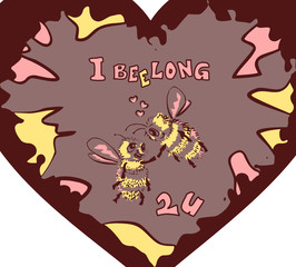 Sweet comic style illustration - i belong to you