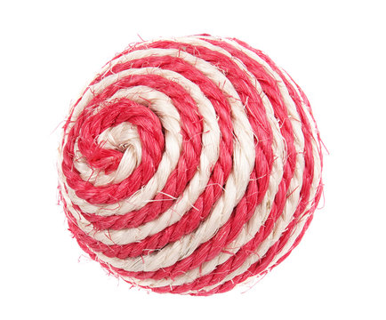 Ball Pet Toy Made Of  Spiral Natural Rope