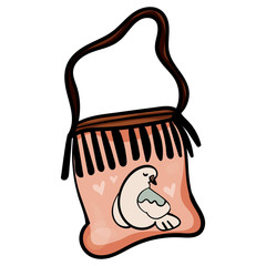 Ladies handbag. The perfect accessory to match the dress or costume. - Vector. Vector illustration.